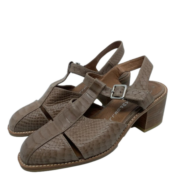 Jeffrey Campbell Brown Textured Sandals - Picture 1 of 12